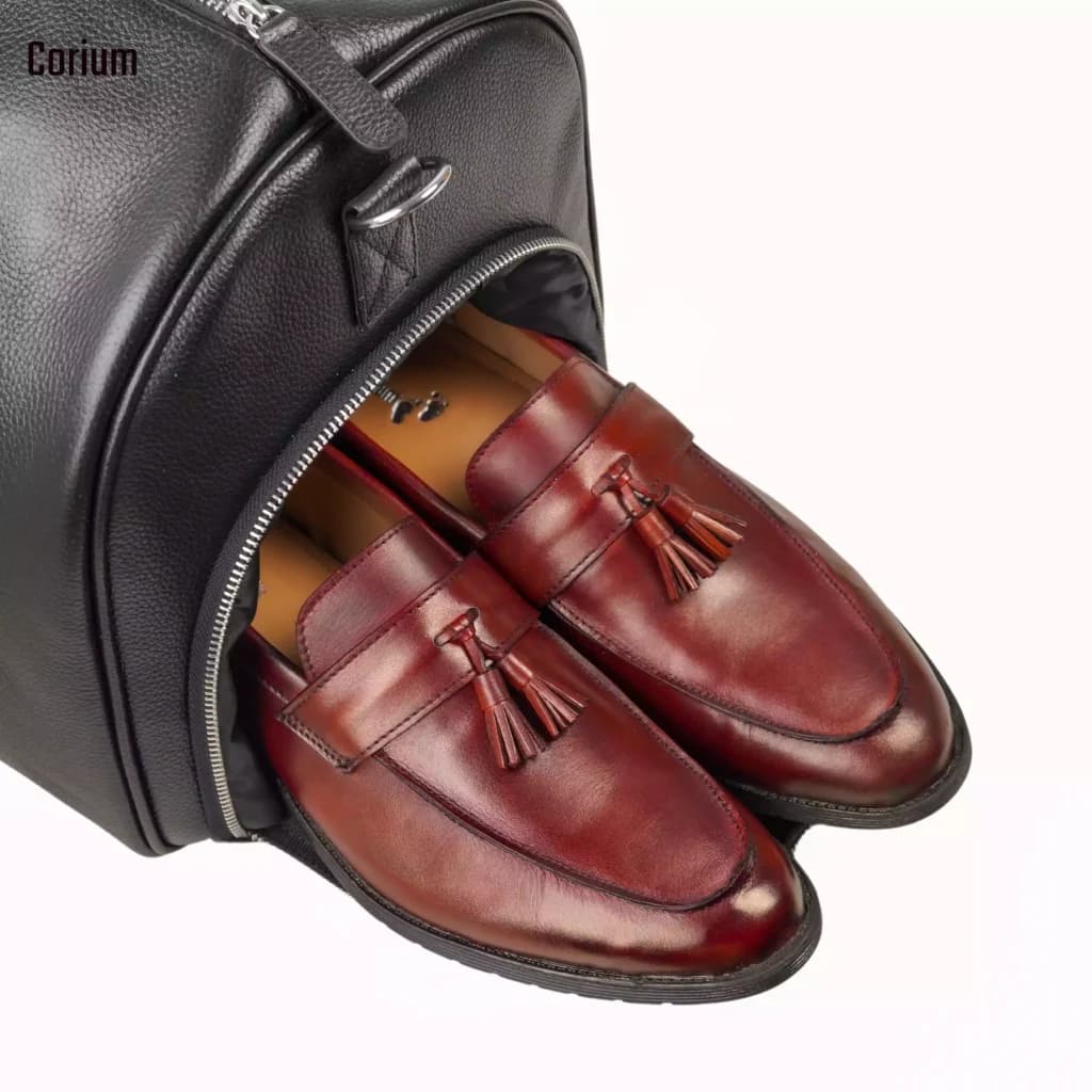 Premium Leather Travel Duffle Bag